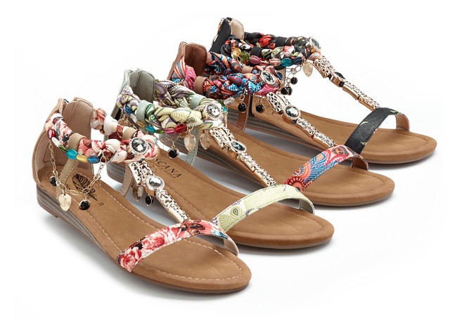 LASCANA Sandale »Sommerschuh«  Sandalette, Sommerschuh im Festival-Look VEGAN
