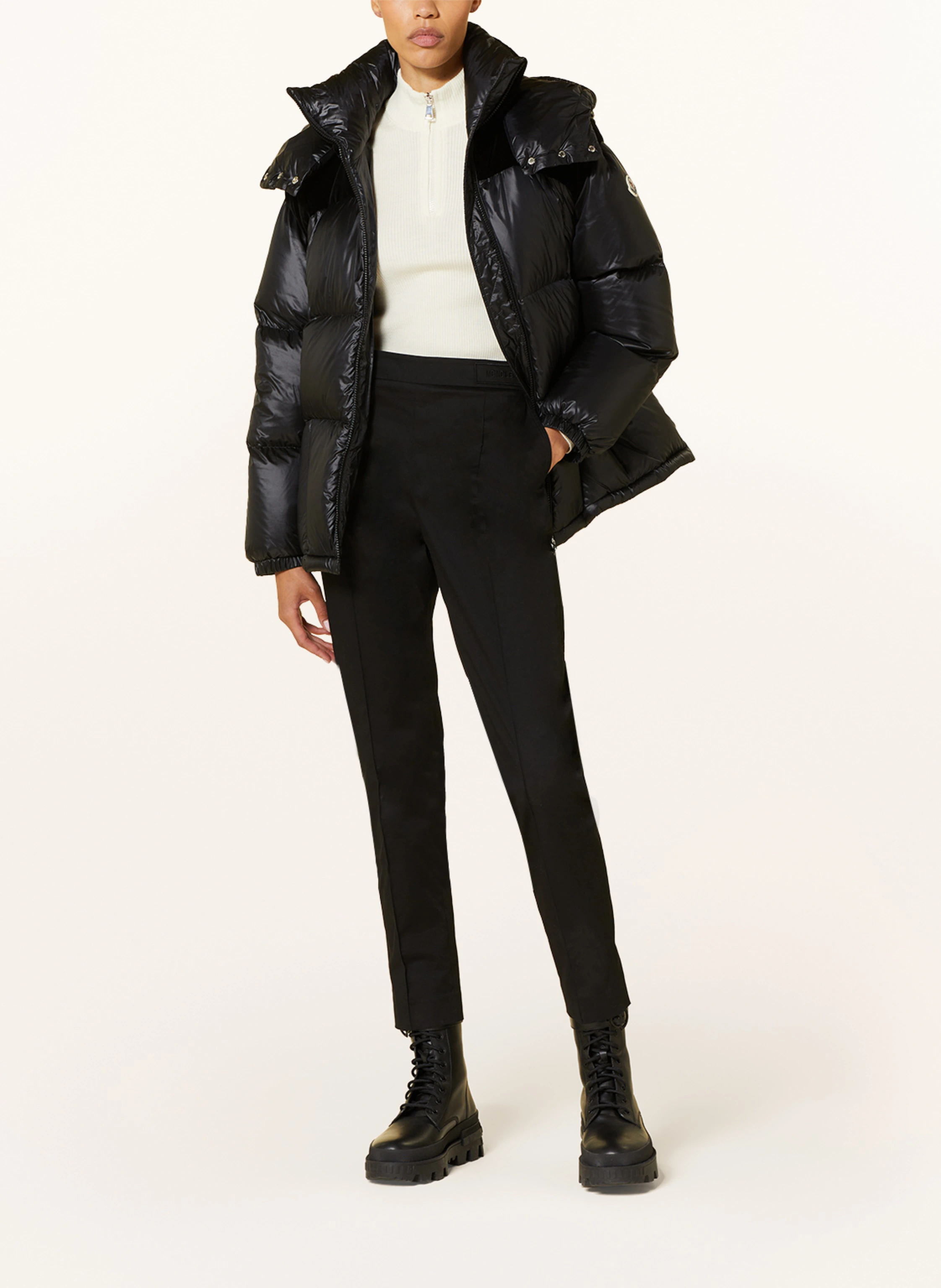 MONCLER Daunenjacke MEANDRE im Materialmix mit abnehmbarer Kapuze