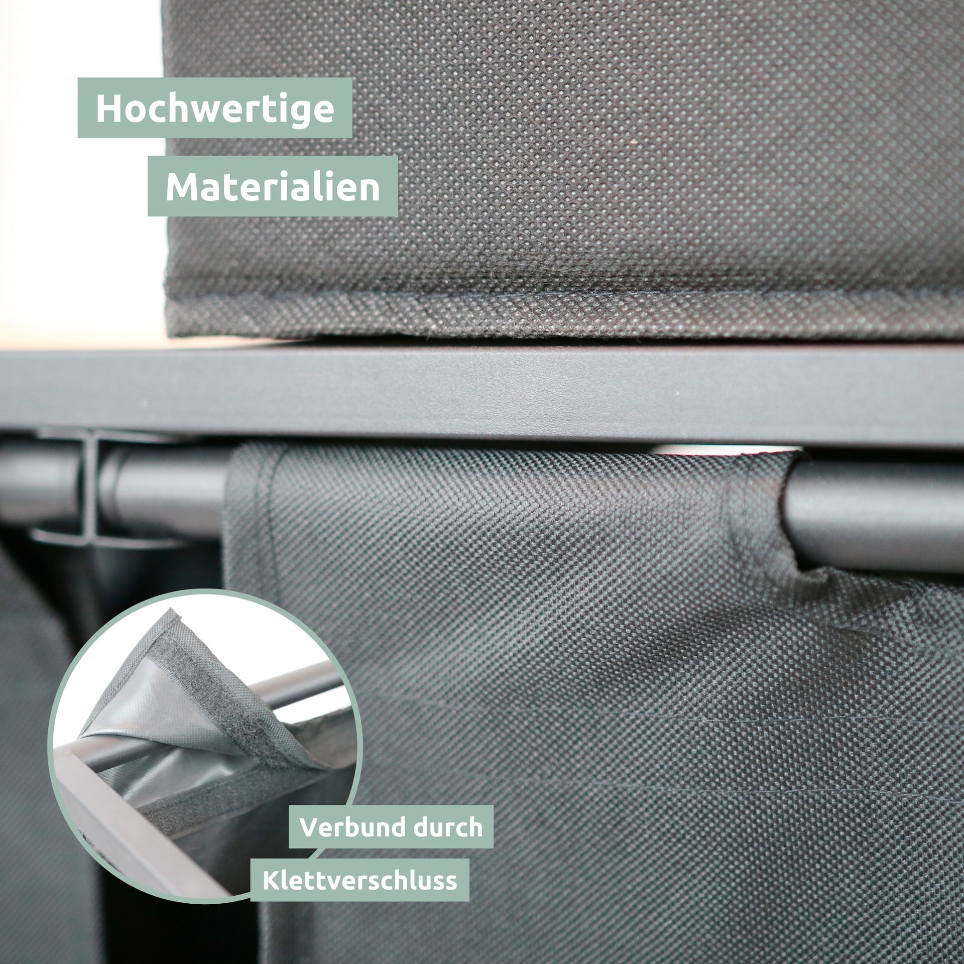 deluxe4home Wäschekorb mit 2 Fächern und Aufbewahrungsbox schwarz/Vintage-Look braun