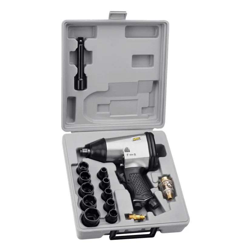Trykkluftdrevet muttertrekkersett 13 deler 340 Nm