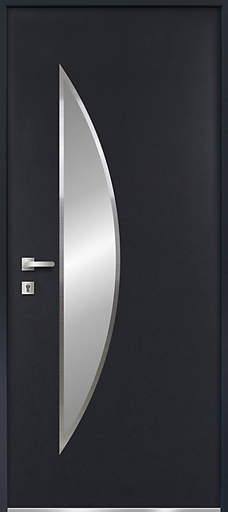 Porte d'entrée FORTIA acier gris RAL 7016 Ricadi 96 x h.218 cm poussant droit