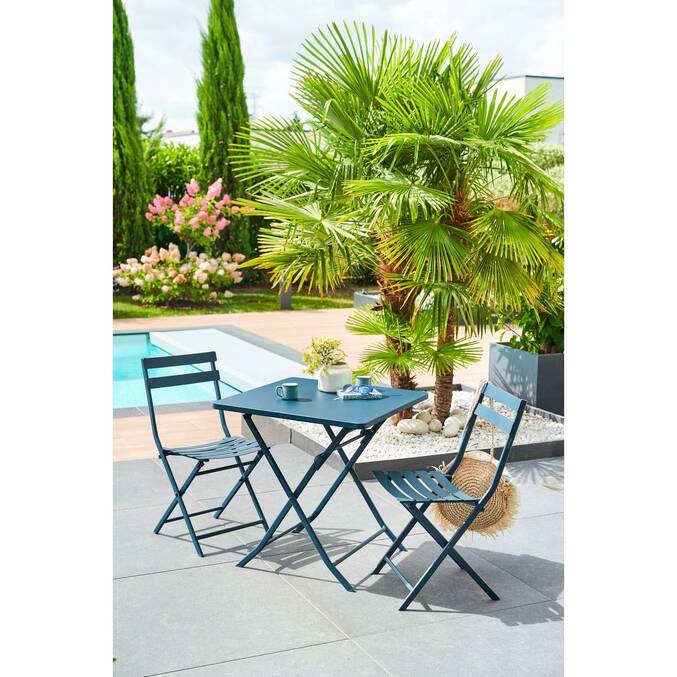 Table de jardin pliante carrée GREENSBORO Pétrole