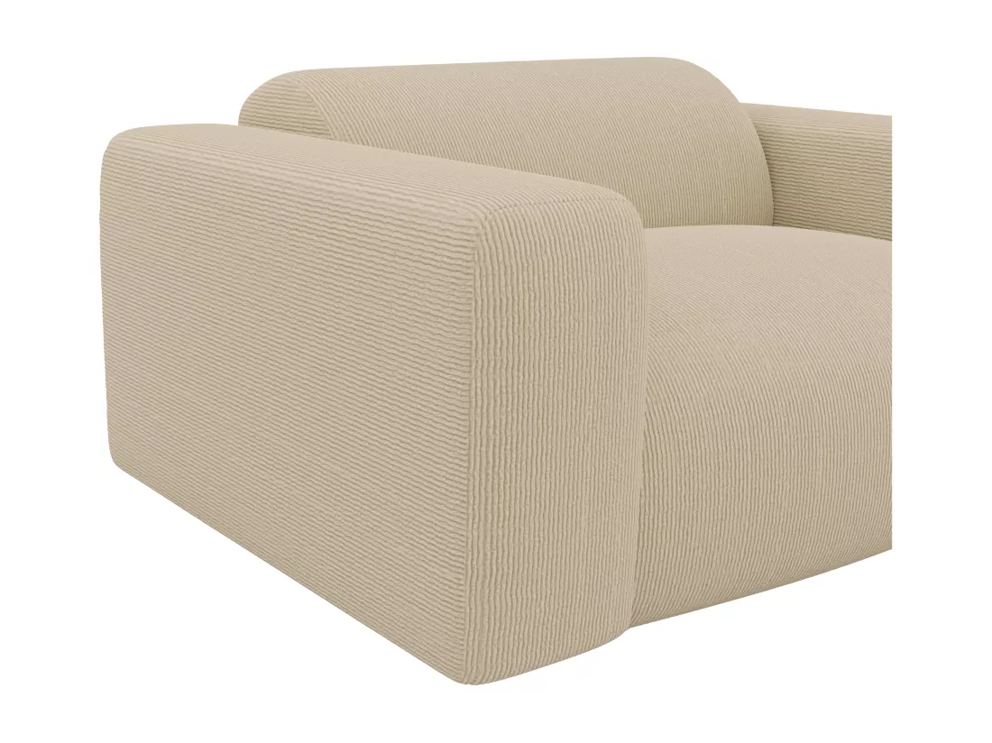 Canapé 3 places et fauteuil en tissu texturé beige POGNI de Maison Céphy