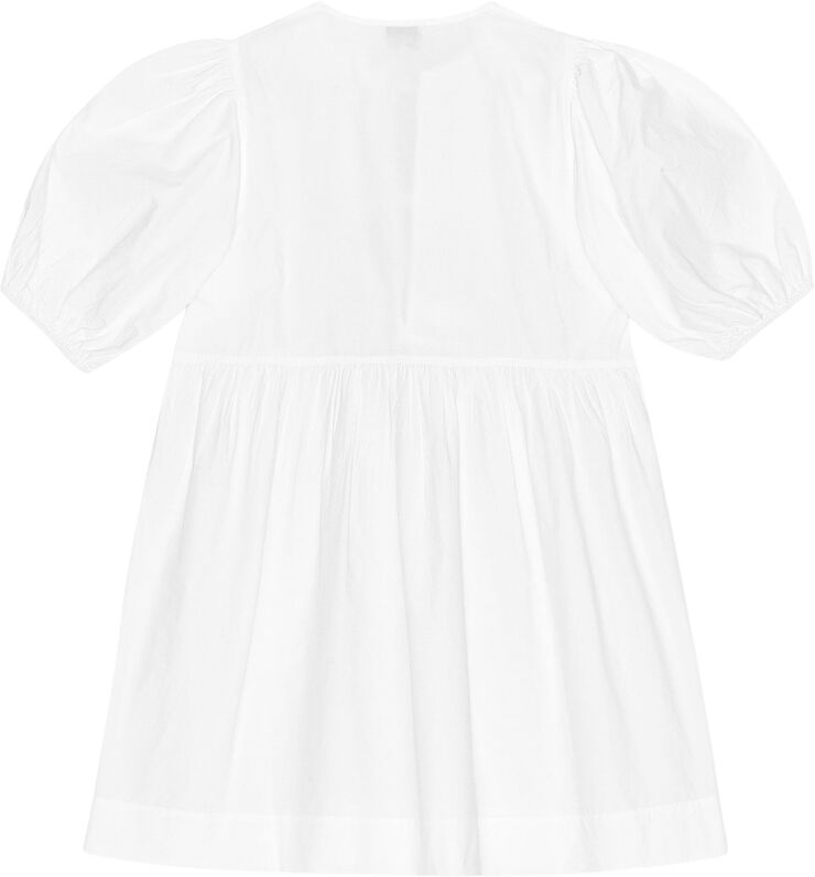 Ganni Cotton Poplin Tie String Mini Dress Bright white
