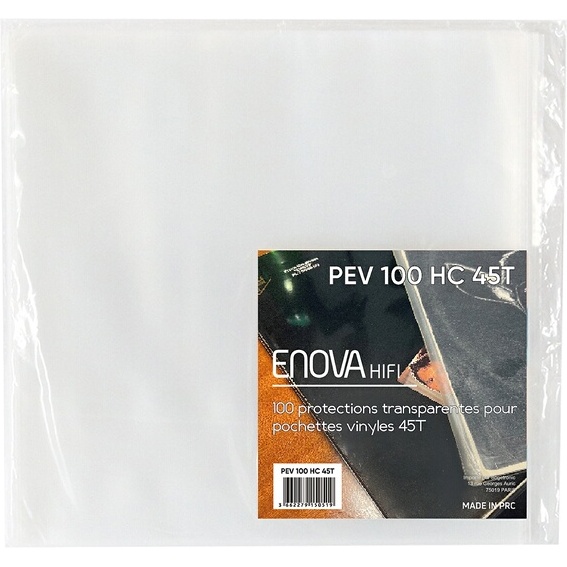 Accessoire platine vinyle Enova Hifi Lot de 100 pochettes haute qualite pour disques vinyle 45 tours PEV 100 HC 45T