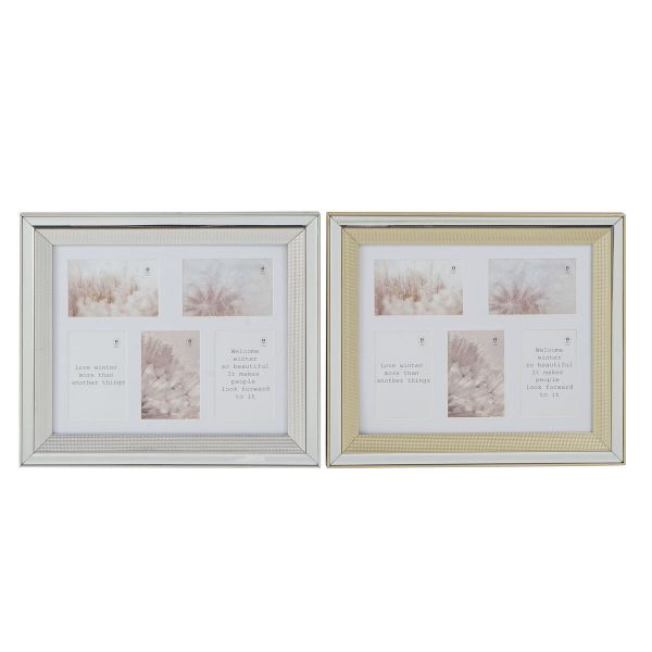 DKD Home Decor Moldura de Fotos Prateado Dourado Tradicional (47 x 2 x 40 cm) (2 Unidades) - S3034766