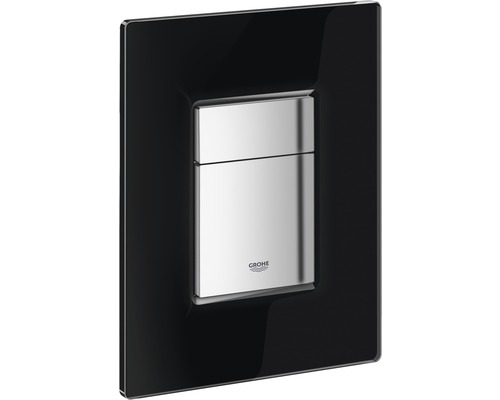 GROHE Skate Cosmopolitan spoelplaat, glanzend zwarte plaat / glanzend chromen knop 38845KS0