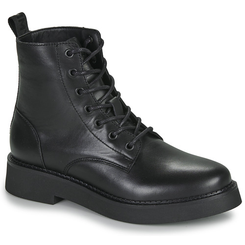 Tommy Jeans - TJW LACE UP FLAT BOOT - Noir