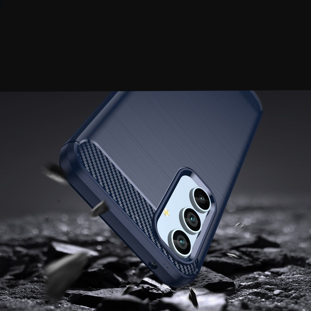 Samsung Galaxy A54 5G Gummi Case Schutzhülle im Carbon Look - Dunkelblau