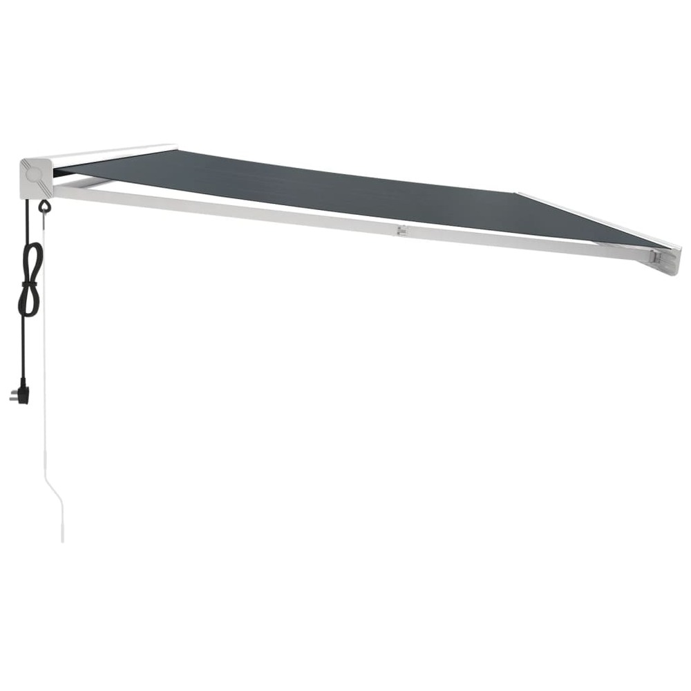 Auvent rétractable anthracite 5x3 m tissu et aluminium