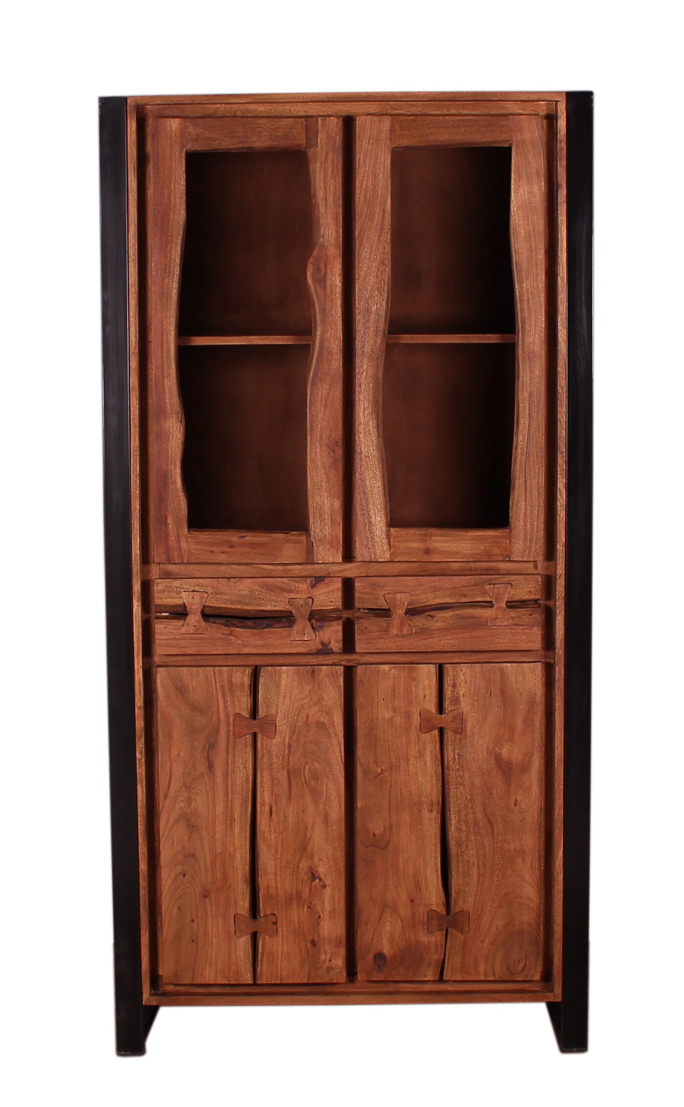 Vitrine Natural Edge Akazie Wohnzimmerschrank Schrank Vitrinenschrank Anrichte