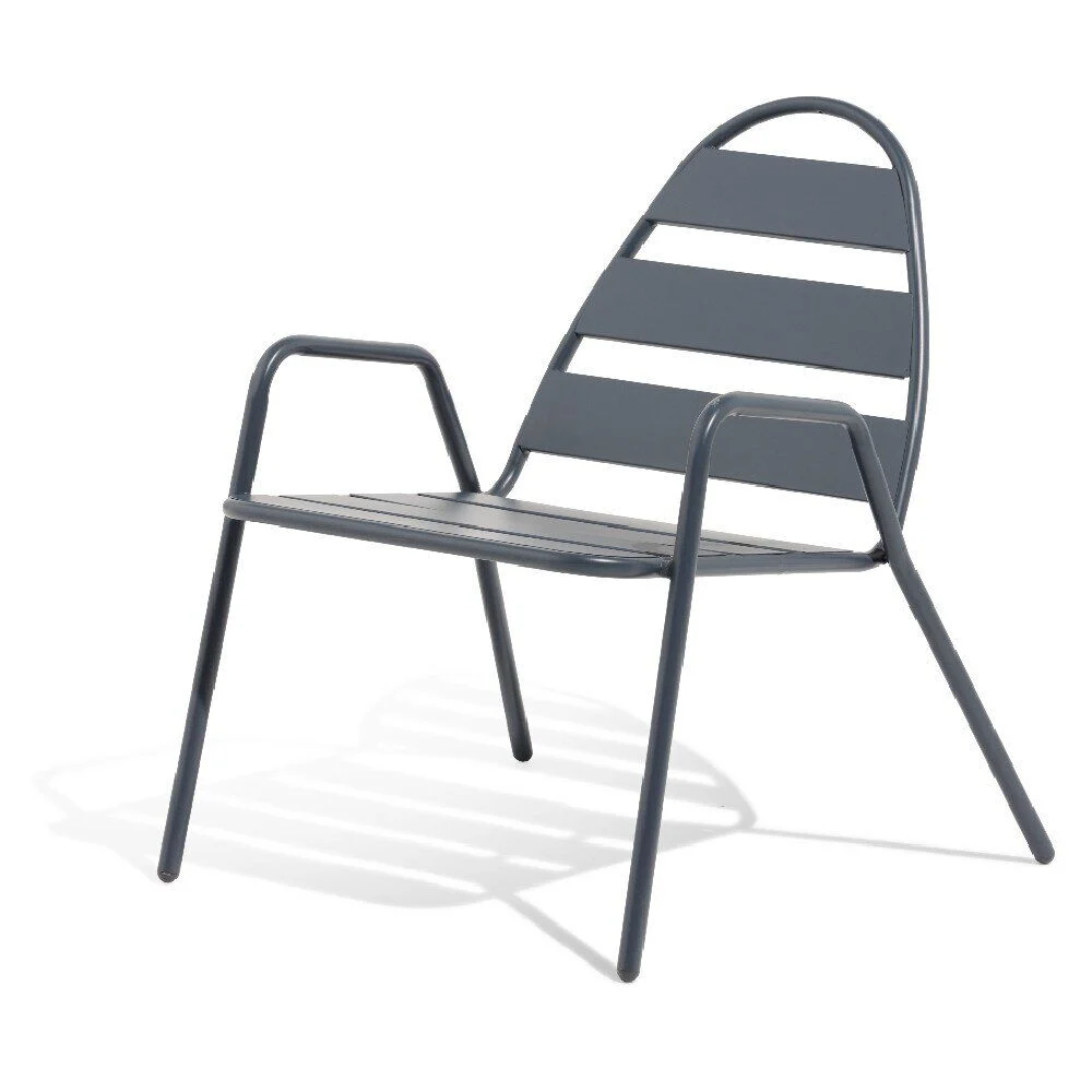 Fauteuil d'extérieur Fun acier gris ardoise 68x71xH79cm