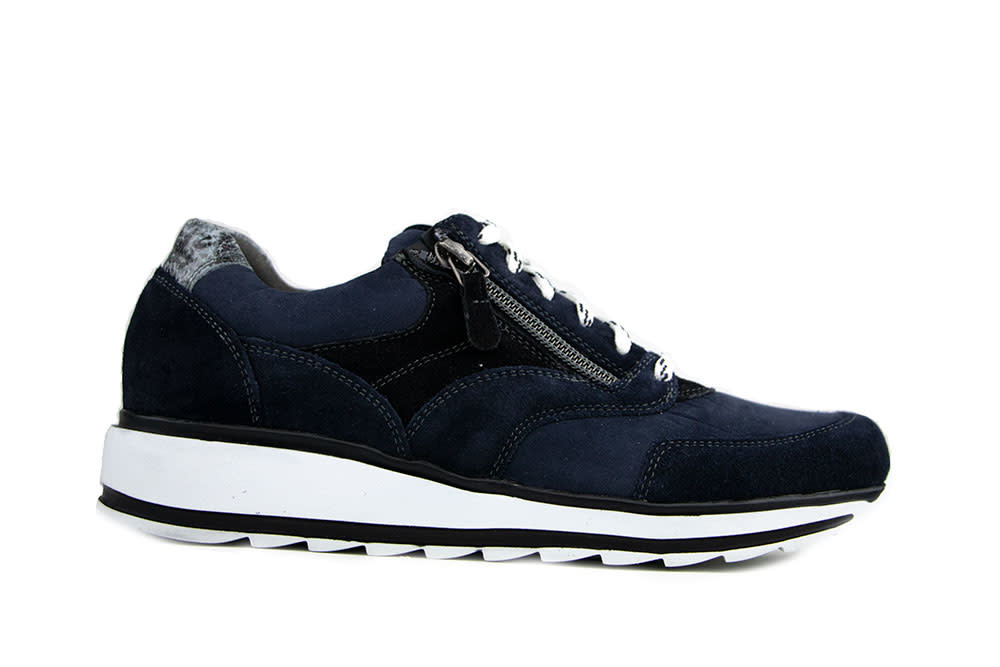 Durea Sneaker Marine Zwart H-leest