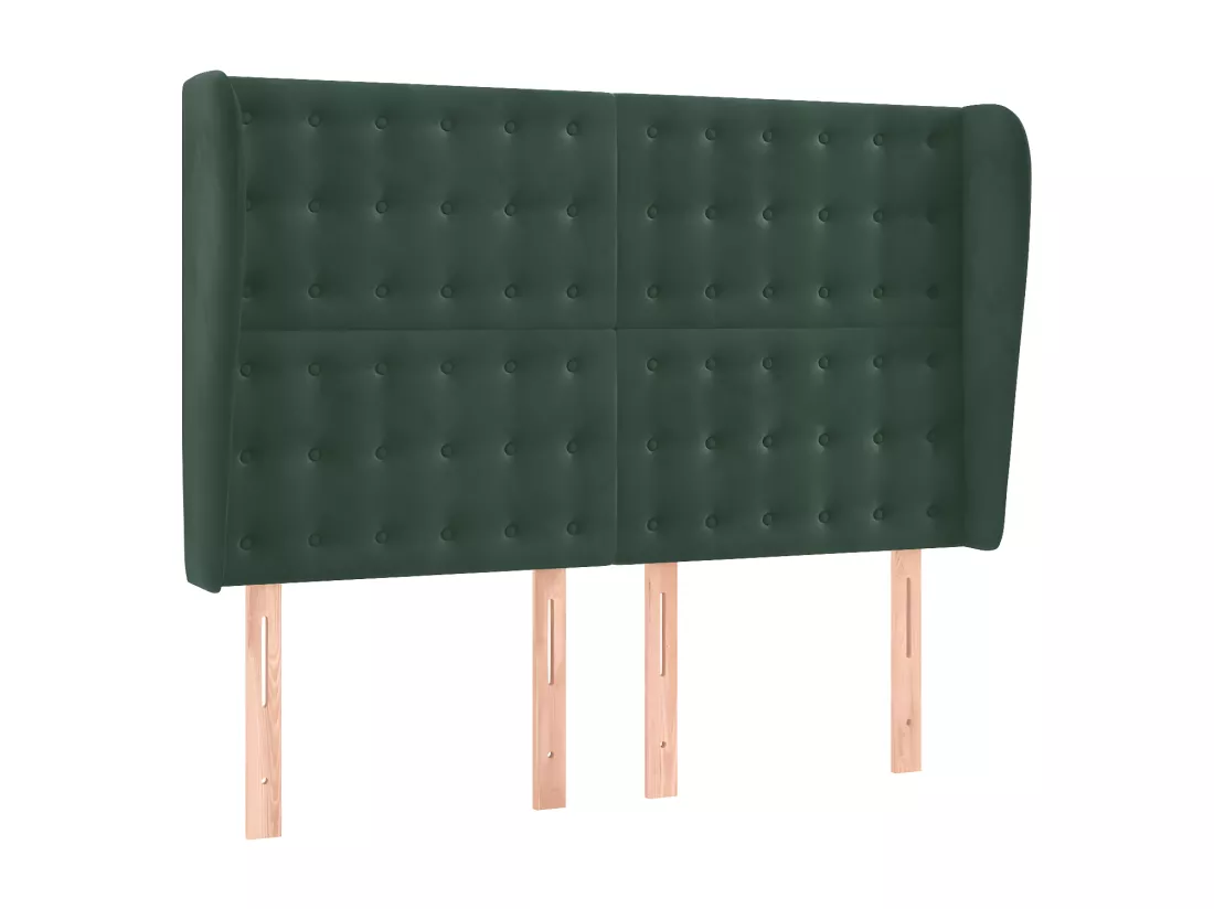 Sommier tapissier matelas et LED Vert foncé 140x200 cm Velours