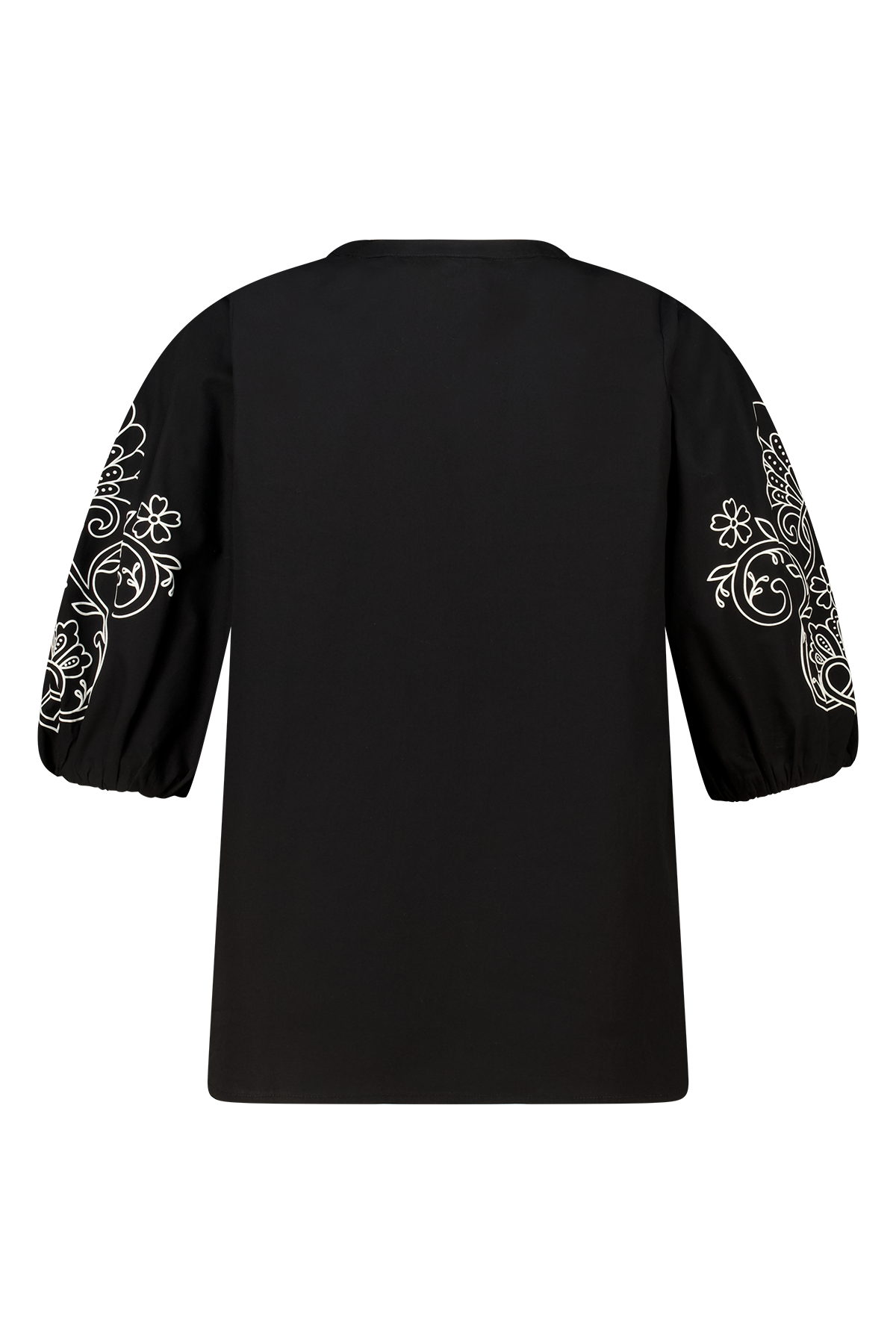 Blouse met pofmouw Zwart