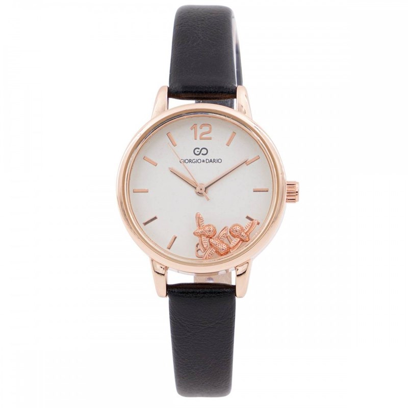 Montre Femme GIORGIO bracelet Cuir Noir