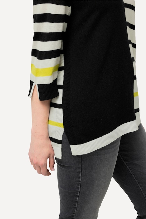 Pullover, Colorblocking, V-Ausschnitt, 3/4-Arm