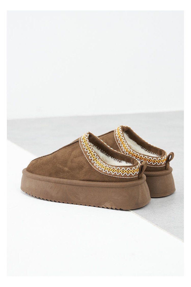 Bottines chaussons en velours compensés