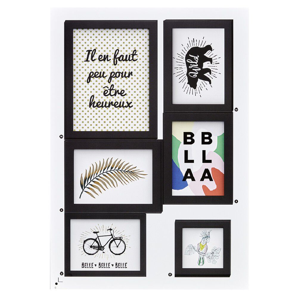 Kit 17 stickers déco effet cadre noir