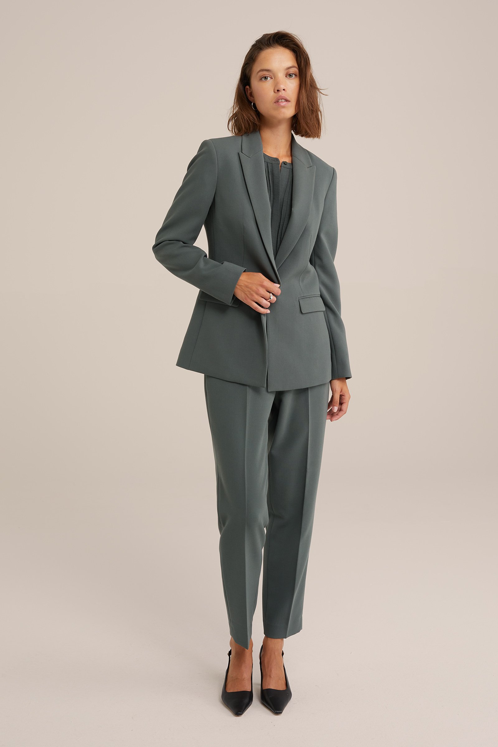 getailleerde blazer WE Fashion Zeegroen