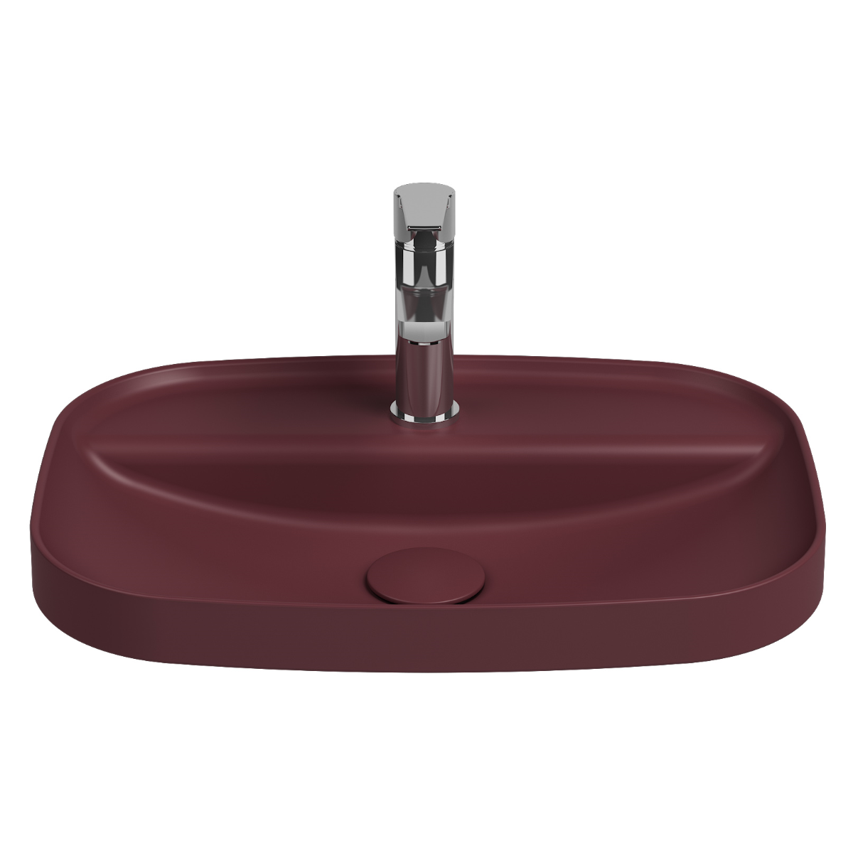 Isvea Infinity inbouwwastafel met kraangat 55x40cm rood