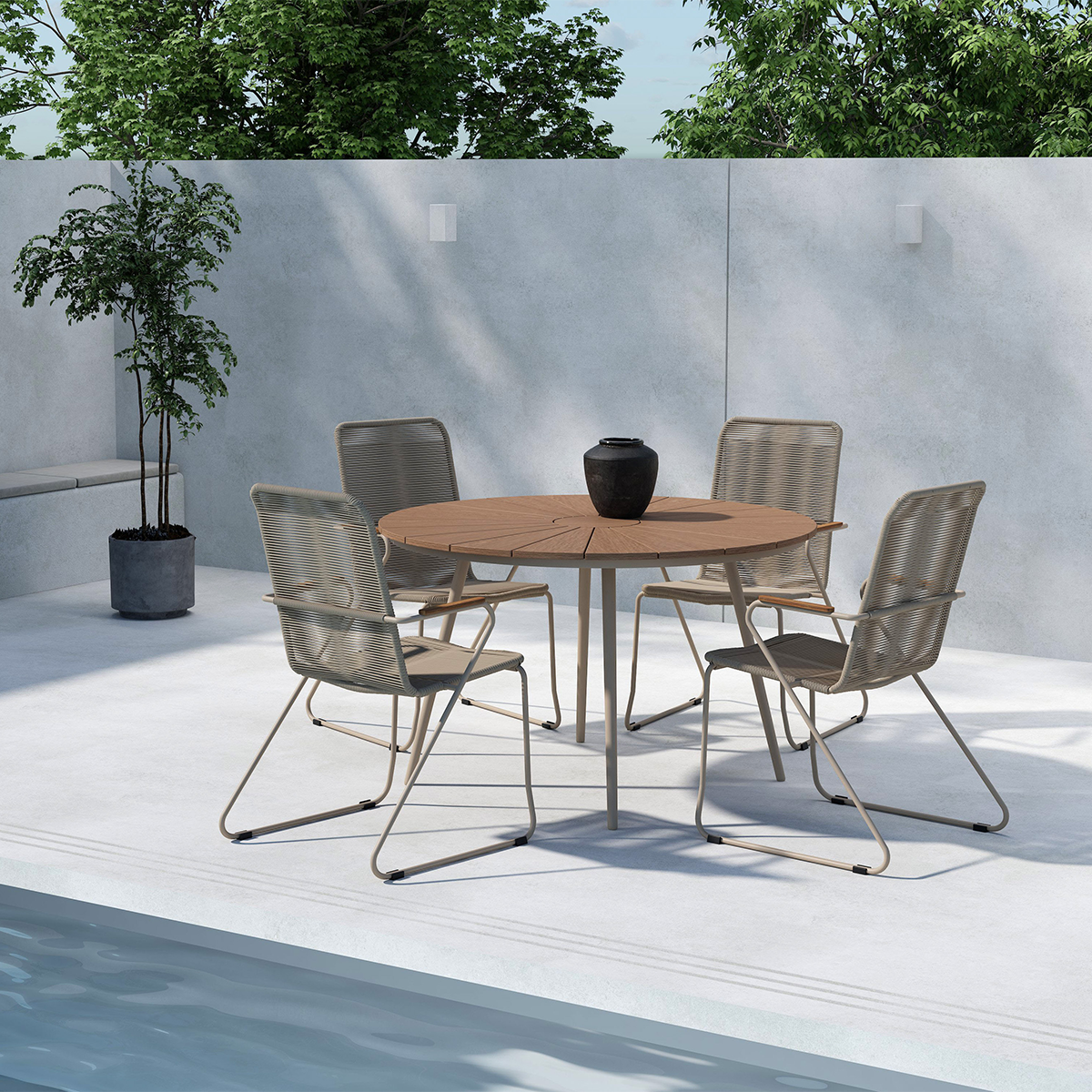 Ronde tuintafel Denzel Beige