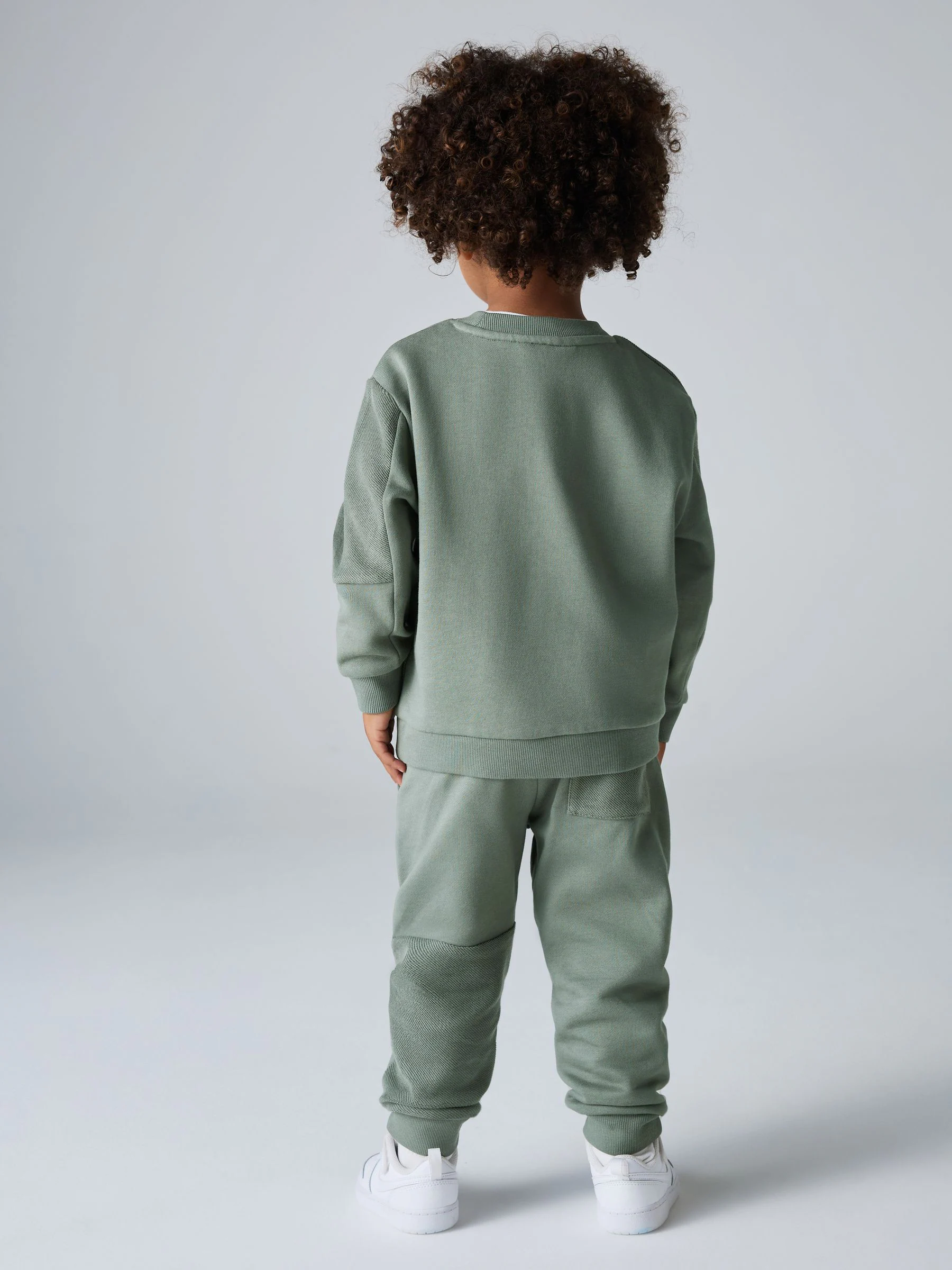 Dusky Green/Textured - smALLSAINTS Underground Oversized Younger Boys Sweatshirt and Joggers Set