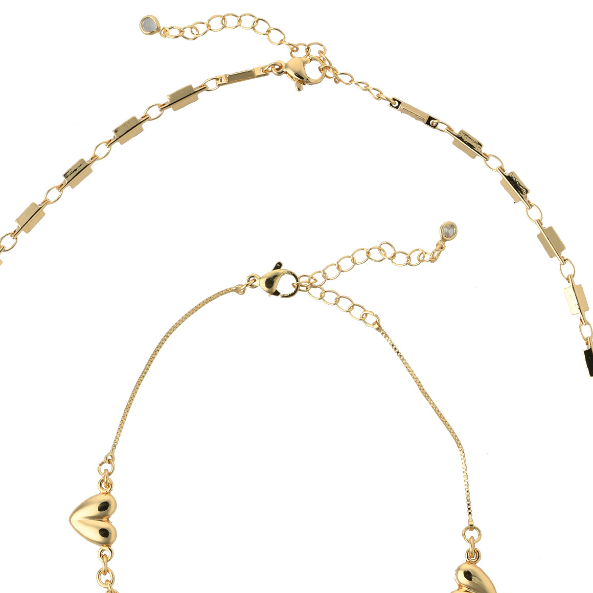 Gina Benotti Damen Kette und Anhänger mit Herzen gold
