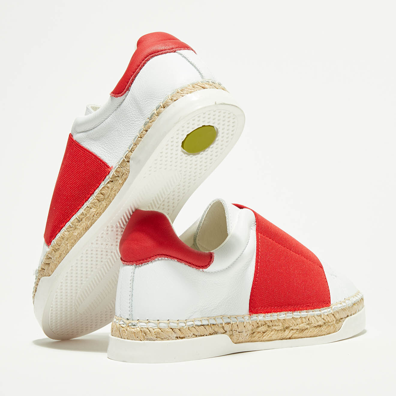 Canal Saint Martin Baskets espadrilles en Cuir Lancry Hybride blanc/rouge