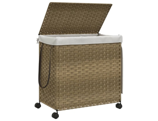 VIDAXL - Panier à linge avec roulettes 60x35x60,5 cm résine tressée