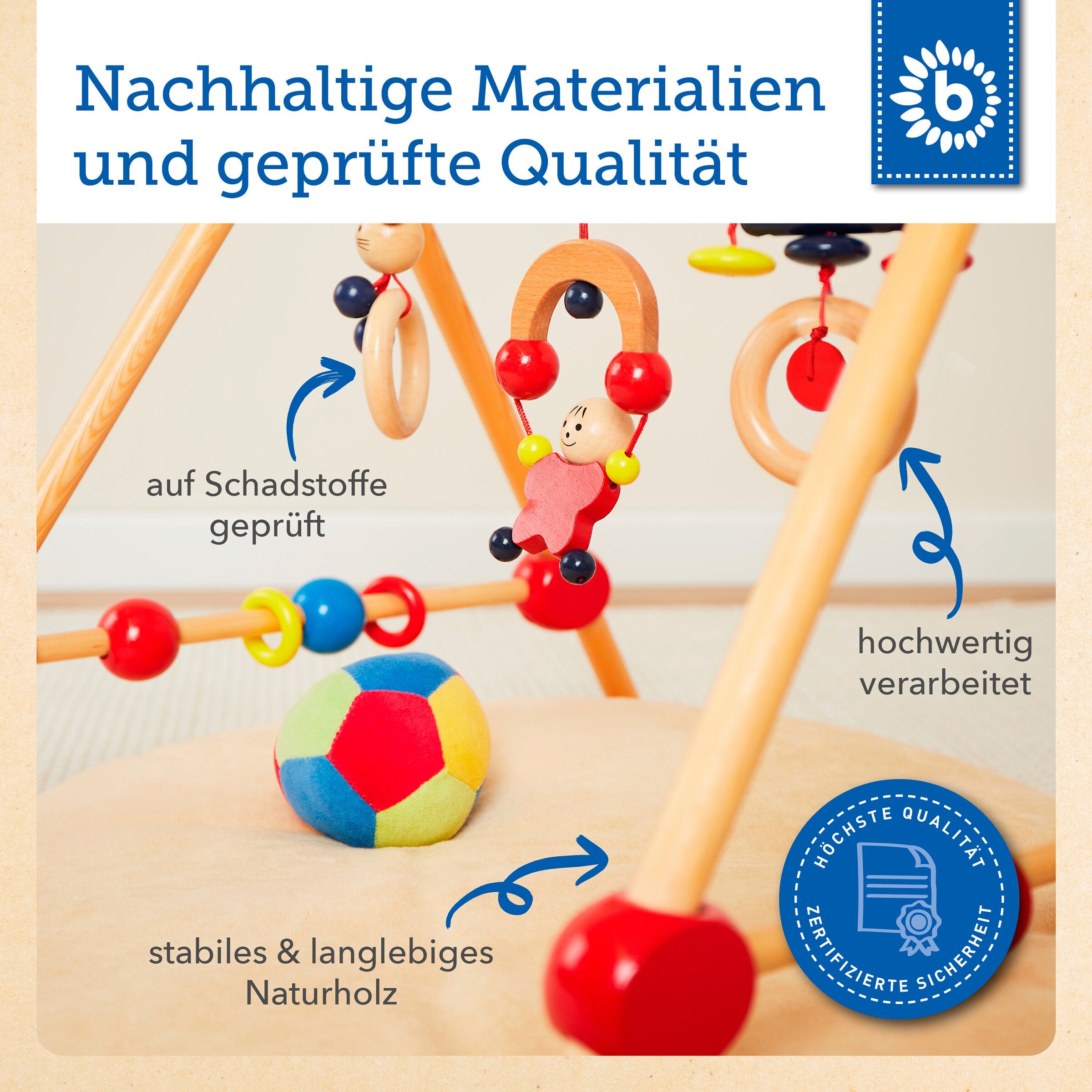 Bieco Spielbogen aus Holz Mehrfarbig