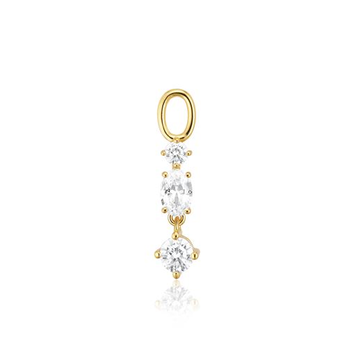 Sif Jakobs Jewellery Pendolo Tre Ørerings Vedhæng, Guld/Hvid
