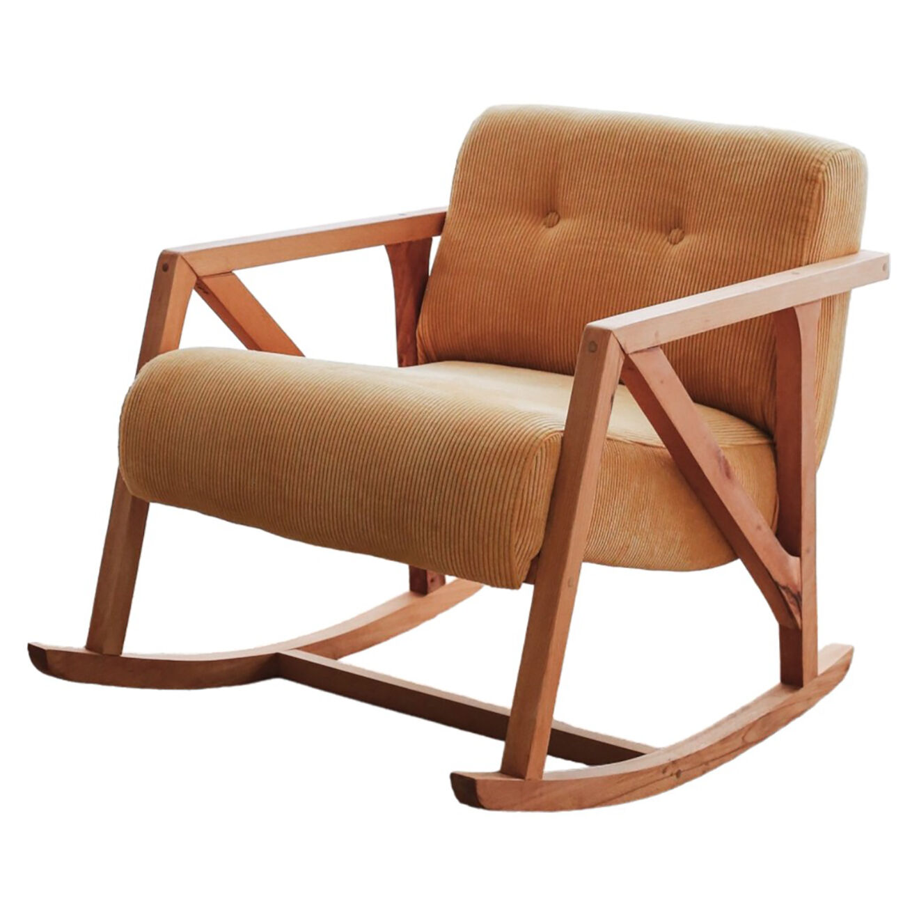 Homitis Fauteuil à bascule en Velours côtelé Nini Sallanan jaune - 85x67x75 cm