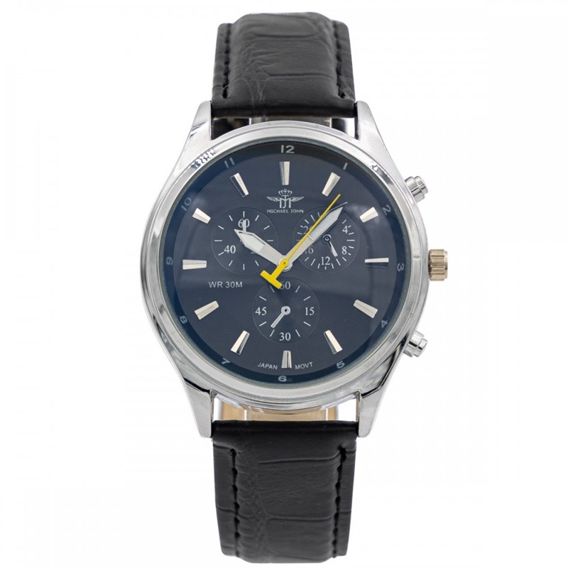 Montre Homme M. JOHN bracelet Cuir Noir