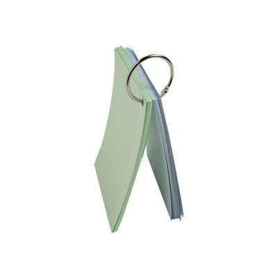Exacompta Flashcars - 50 Bristols pour révisions sous anneau - 10,5 x 14,8 cm - ligné - couleurs assorties