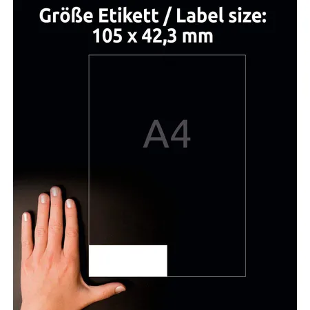 Avery Zweckform 3653 Universal-Etiketten,A4 mit ultragrip,Adressaufkleber 105 x 42,3 mm, 100 Bogen/1.400 Etiketten, weiß