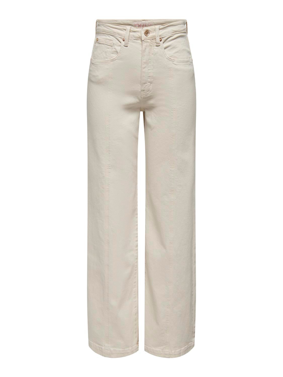 ONLHOPE Hohe Taille Weiter Beinschnitt Jeans Ecru