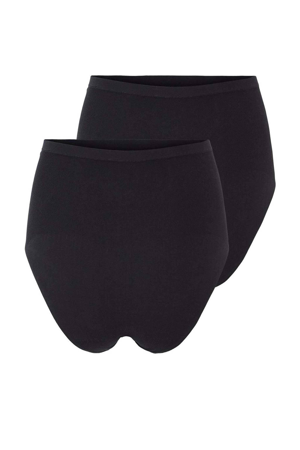Hoge fijne slipzwangerschapsslip Heal (set van 2) zwart