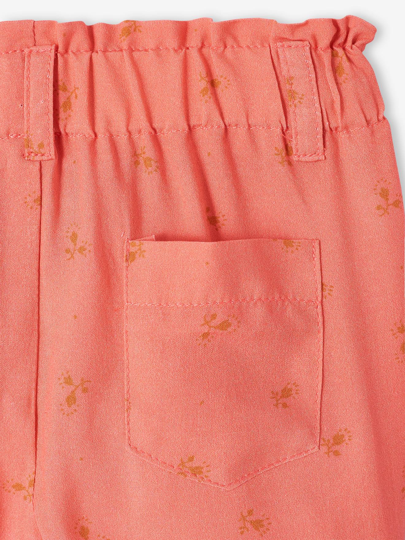 Calças fluidas coral para bebê