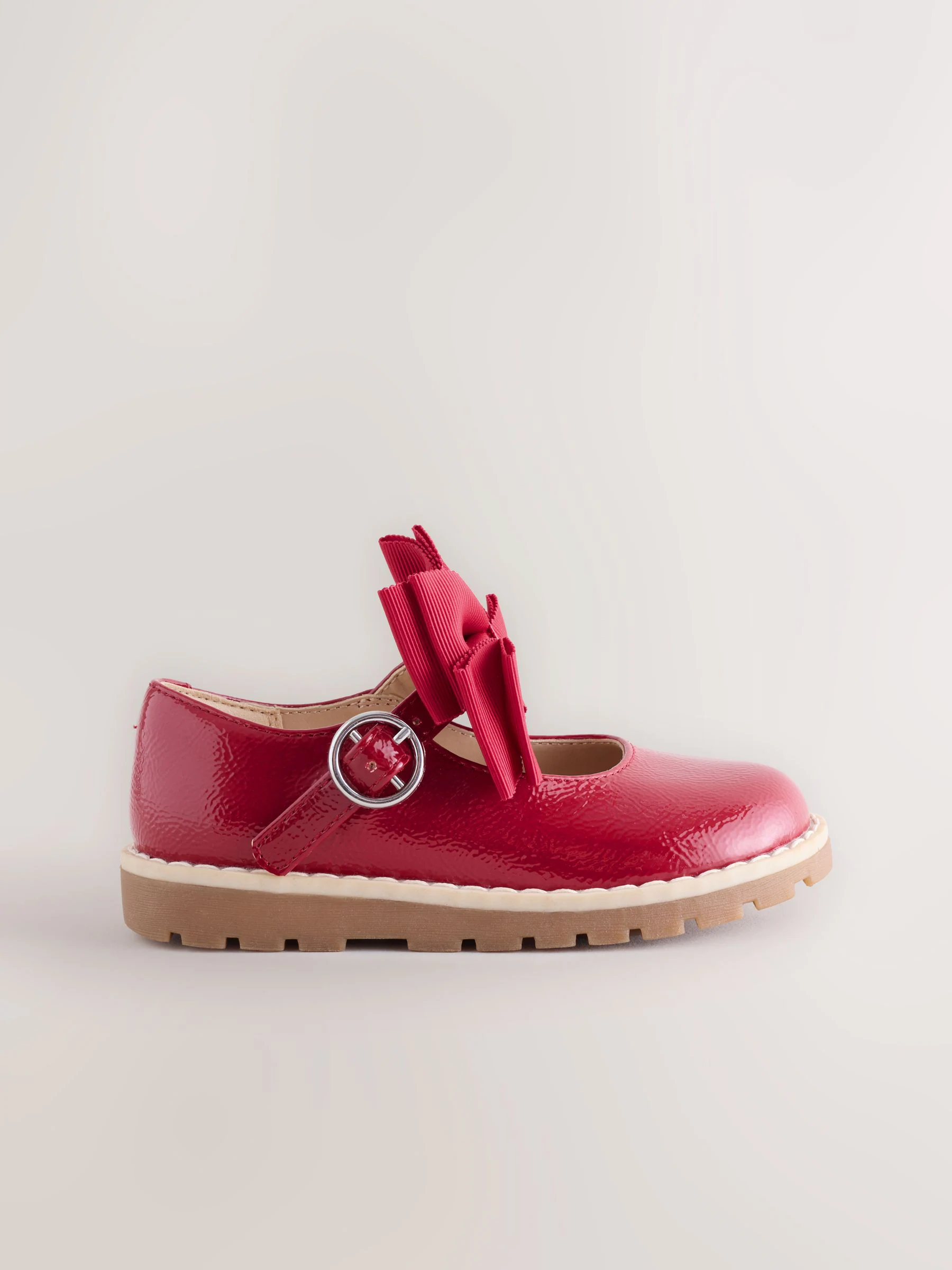 Rood - Chunky Bow Mary Jane Shoes
