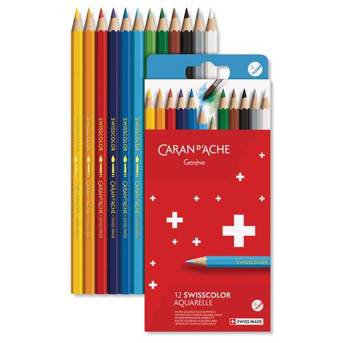 CARAN D'ACHE® Swisscolor wasservermalbare Farbstifte, Karton-Etuis
