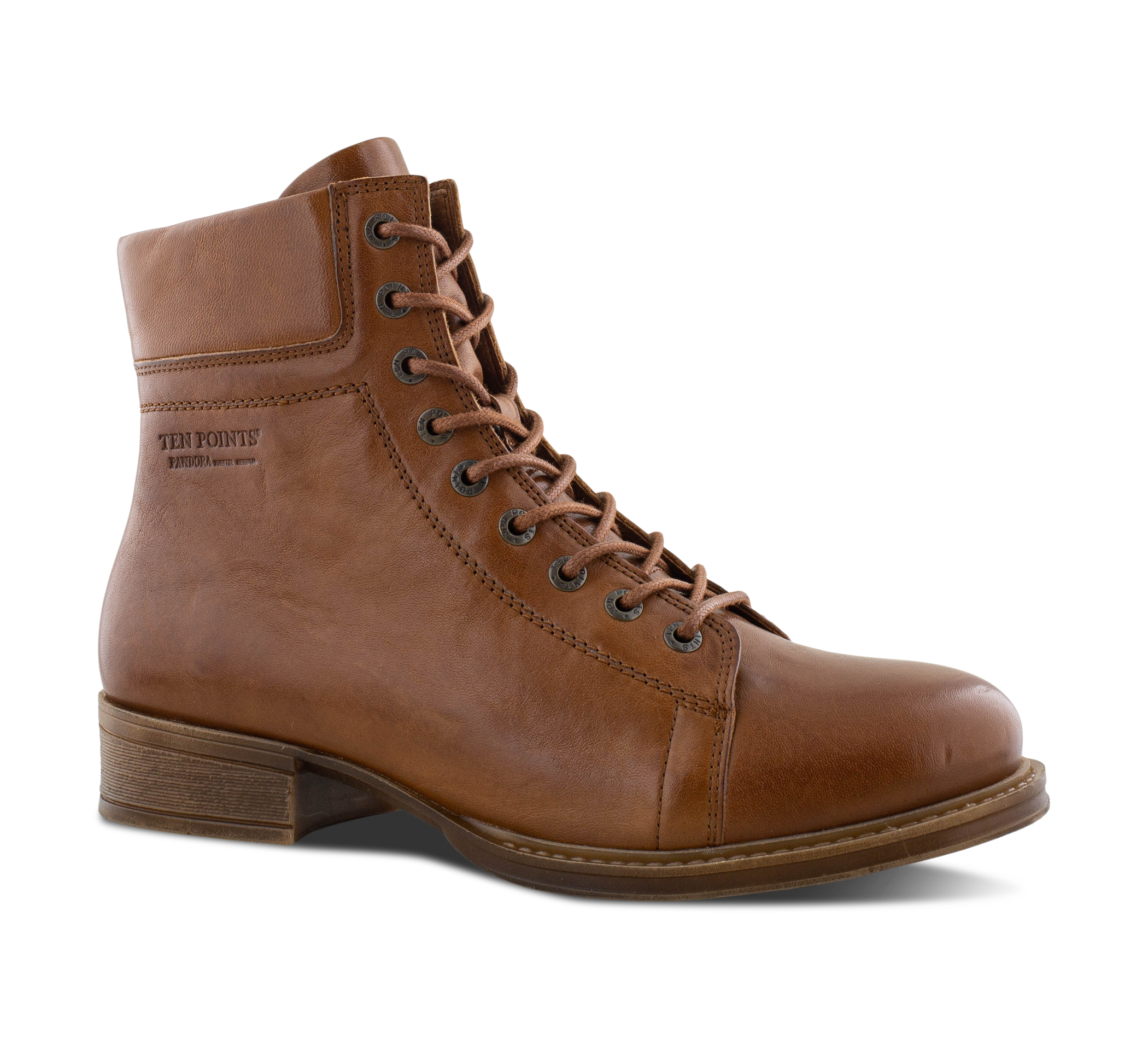 Ten Points Pandora - Schnürstiefel Leder braun