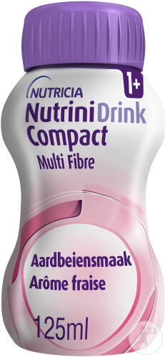 Nutricia NutriniDrink Compact Multi Fibre Arôme Fraise Bouteilles 4x125ml