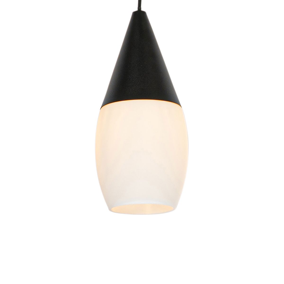 Moderne hanglamp zwart met opaal glas - Drop