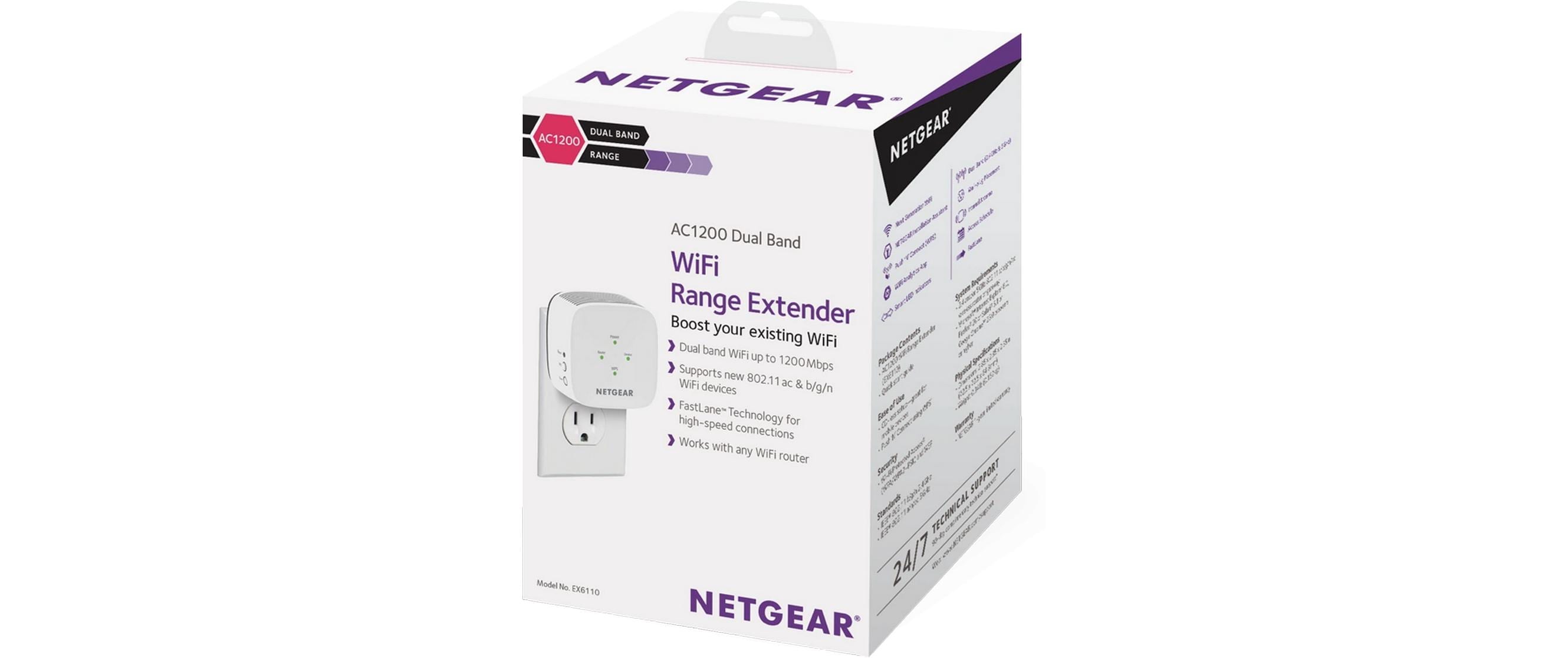 WLAN-Mesh-Repeater EX6110Dual-Band WiFi Range Extender, 1,2 Gbps, Wandstecker, interne Antenne