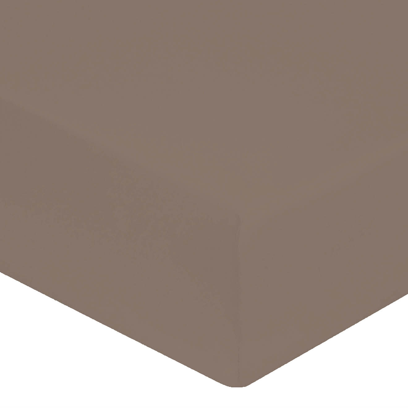 United by PDC Drap housse 100% Percale de Coton bonnet 40 cm  taupe