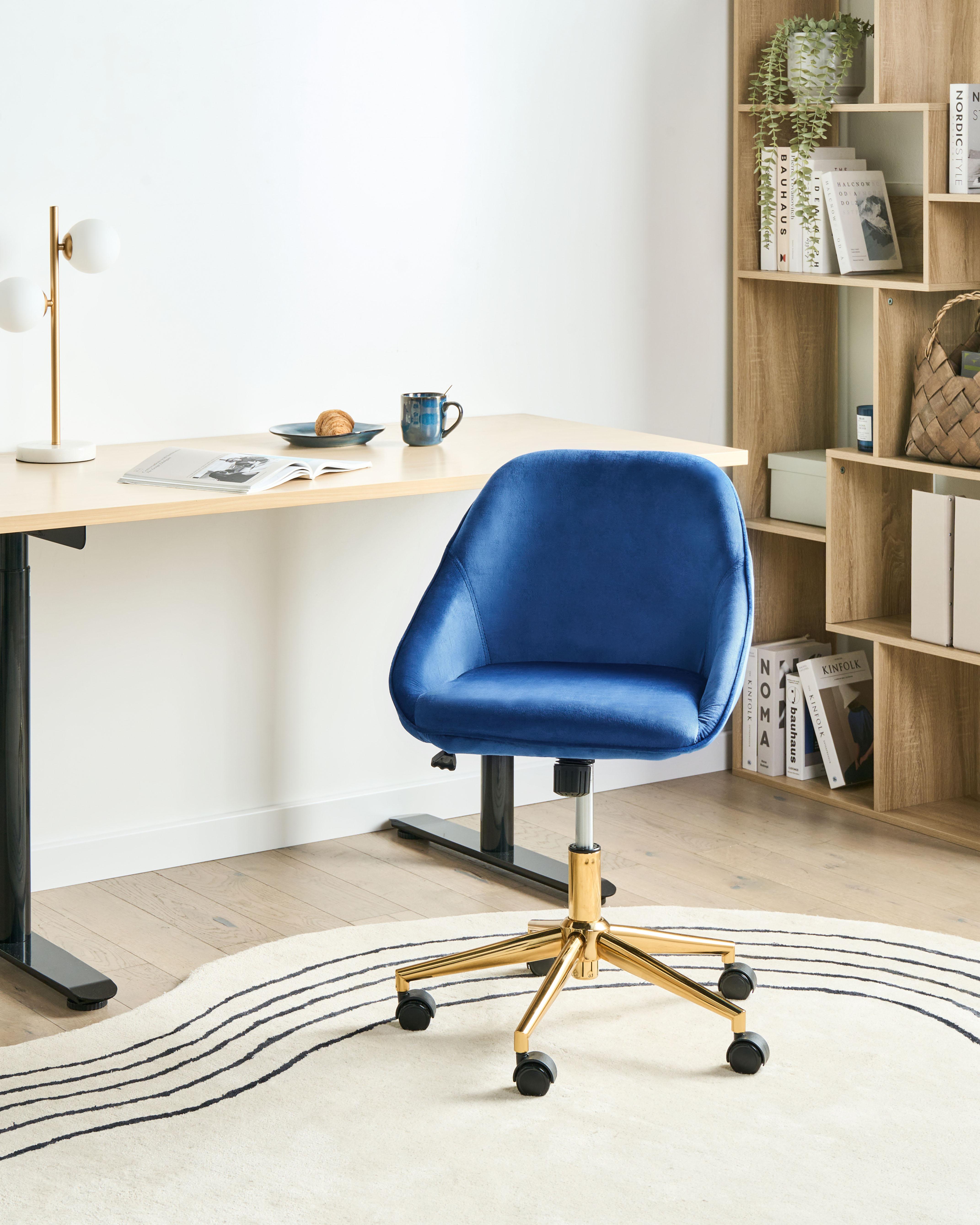 Bureaustoel BARDSDALE Fluweel Marineblauw