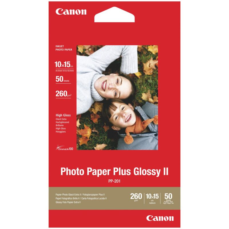 Papier photo glacé Canon PP 201-10 x 15 cm 265 g -50 feuilles