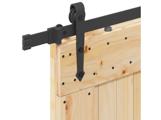 Porte coulissante et kit de quincaillerie 100x210 cm pin massif