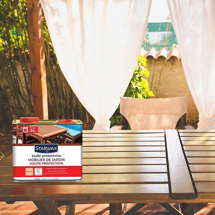 Huile extérieure protectrice mobilier de jardin 2L